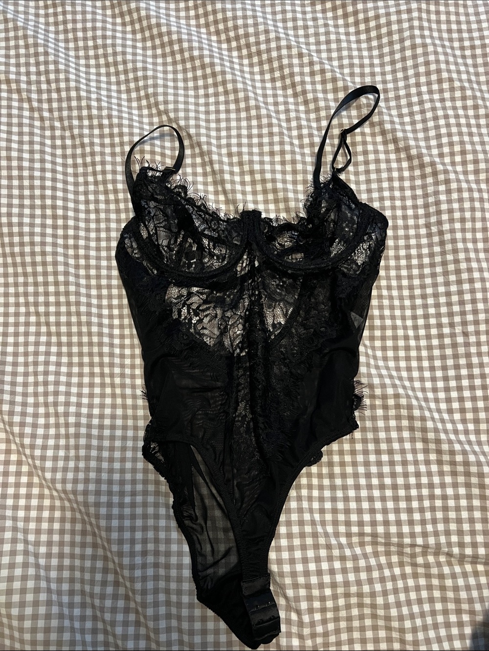 MESHKI - Valerie Black Lace Sheer Bodysuit